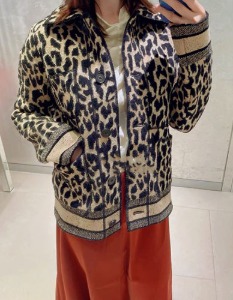 CD leopard cashmere jacket