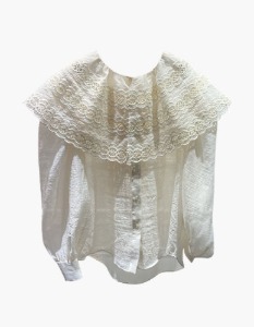 lace wide collar blouse +3color