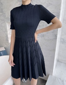 navy knit dress