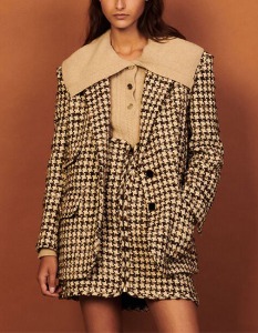 sd Houndstooth single-breasted jacket